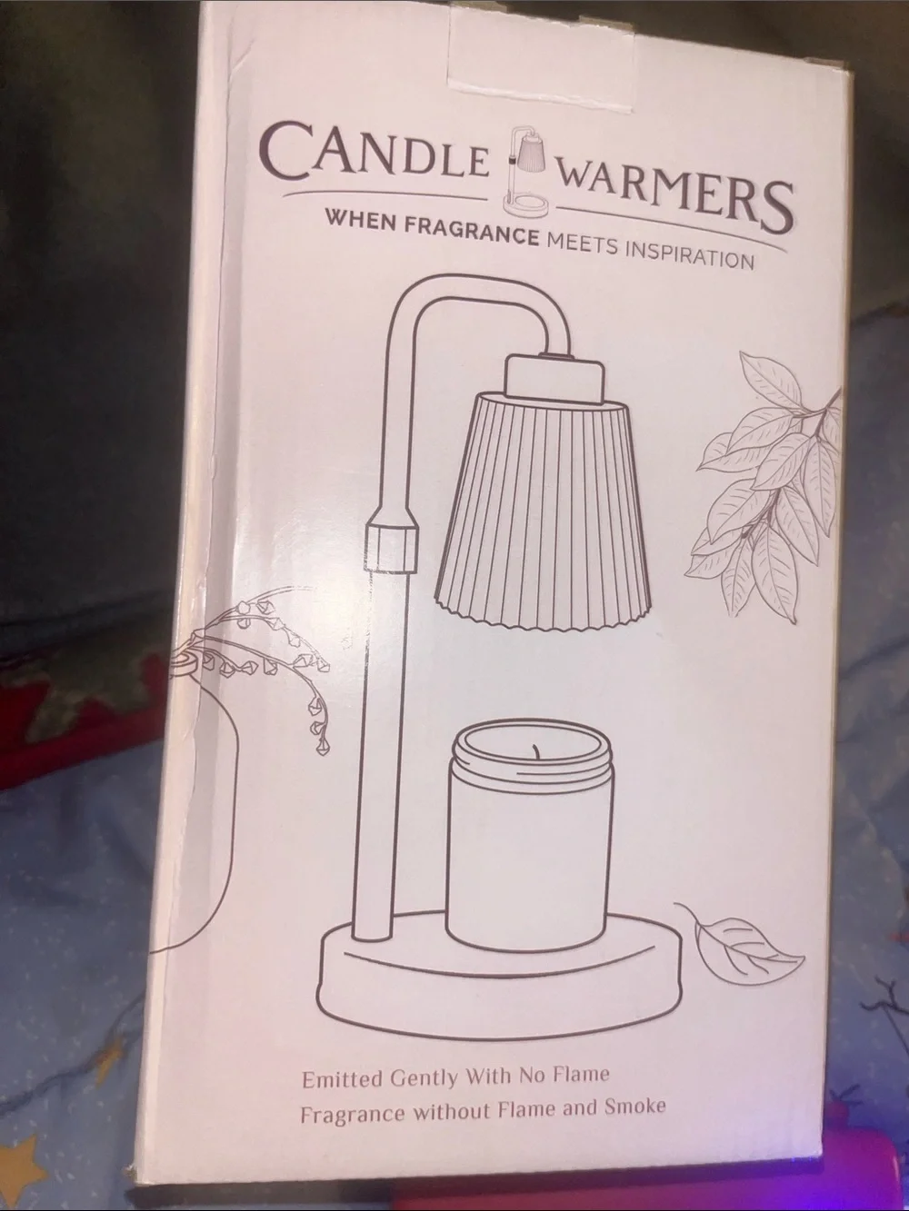 New Black Candle Warmer Lamp with Glass Shade and extra bulbs